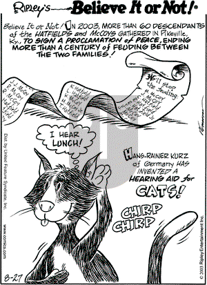 Ripley's Believe It or Not - Wednesday August 27, 2003 Comic Strip