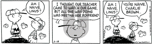 Peanuts on Saturday March 18, 1989 Comic Strip