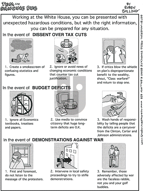 Tom the Dancing Bug on Saturday March 1, 2003 Comic Strip
