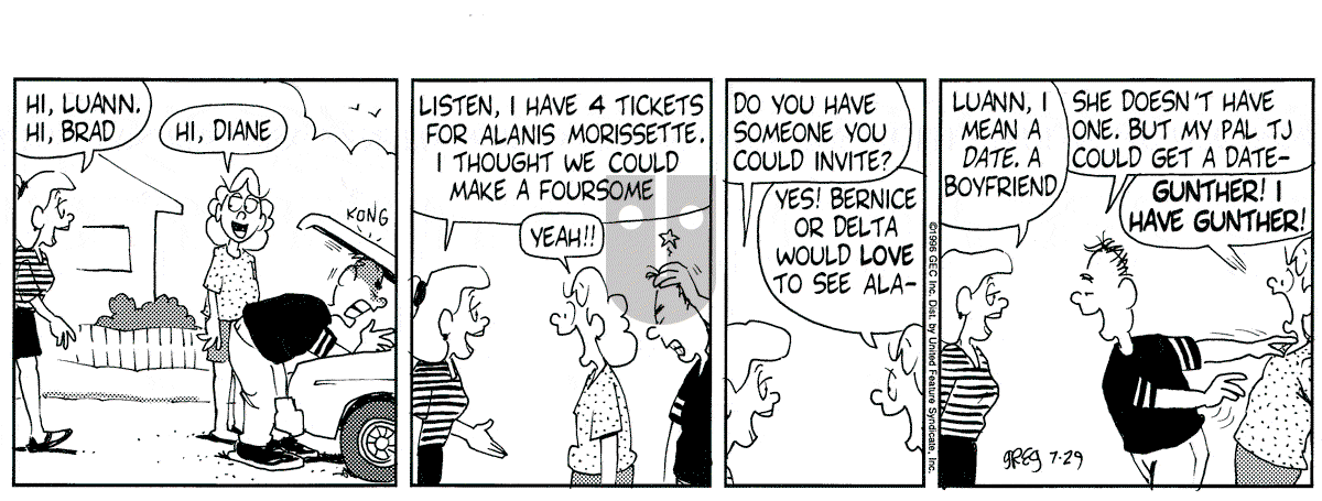 Luann - Monday July 29, 1996 Comic Strip