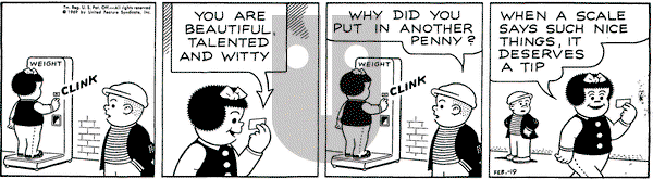 Nancy on Wednesday February 19, 1969 Comic Strip