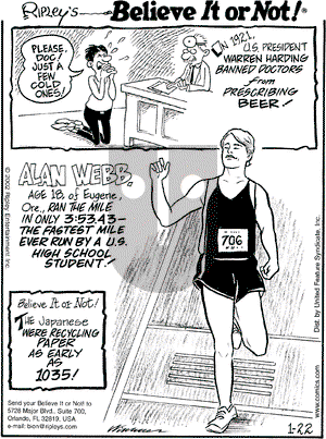 Ripley's Believe It or Not on Thursday January 24, 2002 Comic Strip
