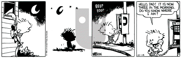 Calvin and Hobbes on Saturday December 14, 1985 Comic Strip