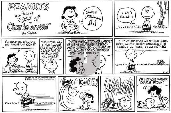 Peanuts on Sunday October 19, 1975 Comic Strip