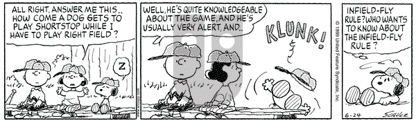 Peanuts on Thursday June 24, 1999 Comic Strip