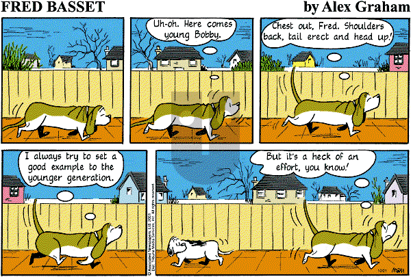 Fred Basset on Sunday October 21, 2001 Comic Strip