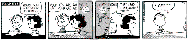 Peanuts on Tuesday June 3, 1969 Comic Strip