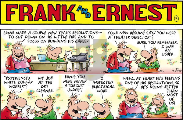 Frank and Ernest on Sunday January 1, 2017 Comic Strip