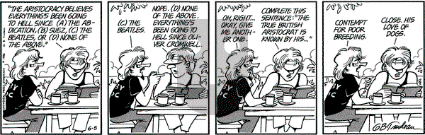 Doonesbury on Thursday June 5, 1986 Comic Strip
