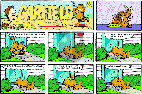 Garfield on Sunday June 16, 1991 Comic Strip
