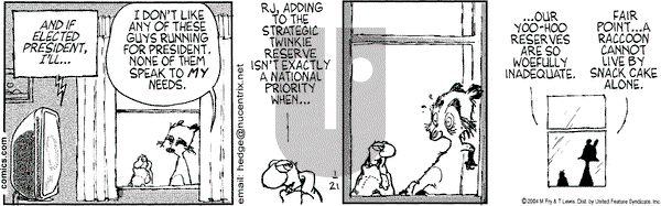 Over the Hedge on Wednesday January 21, 2004 Comic Strip