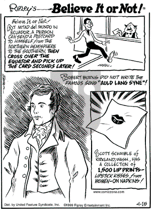 Ripley's Believe It or Not on Thursday April 15, 1999 Comic Strip