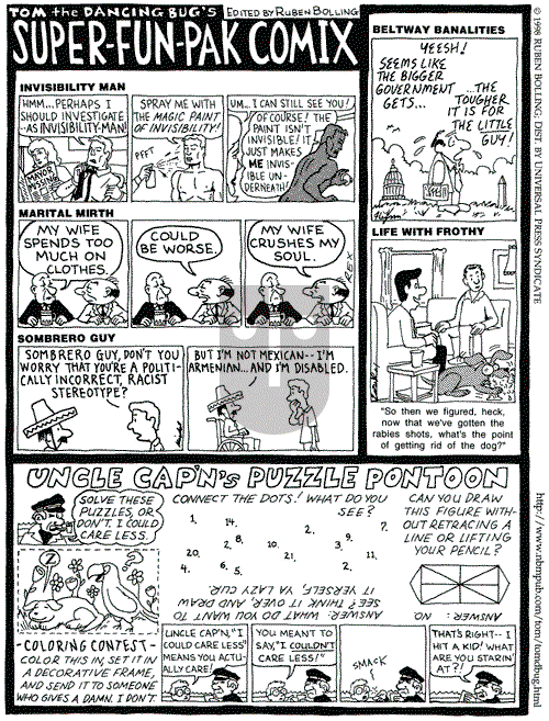 Tom the Dancing Bug on Sunday July 5, 1998 Comic Strip