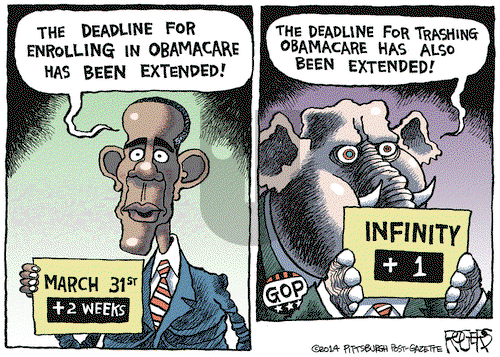 Rob Rogers on Thursday March 27, 2014 Comic Strip
