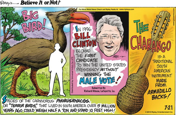Ripley's Believe It or Not on Sunday July 21, 2013 Comic Strip