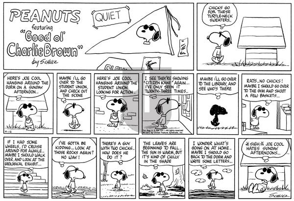 Peanuts on Sunday September 12, 1971 Comic Strip