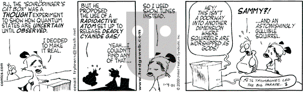 Over the Hedge on Thursday January 4, 2001 Comic Strip