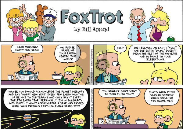 FoxTrot on Sunday January 1, 2012 Comic Strip