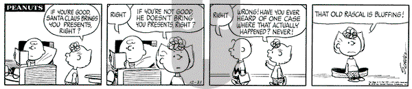 Peanuts on Monday December 21, 1970 Comic Strip