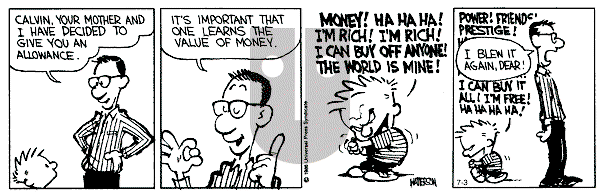 Calvin and Hobbes - Wednesday July 3, 1991 Comic Strip