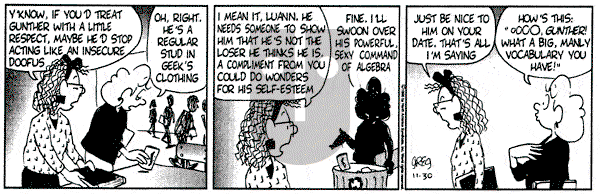 Luann on Thursday November 30, 1995 Comic Strip