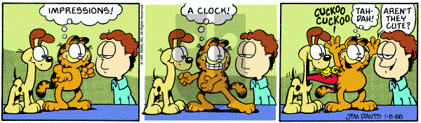 Garfield on Friday January 8, 1988 Comic Strip