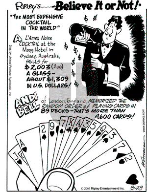 Ripley's Believe It or Not on Friday August 29, 2003 Comic Strip