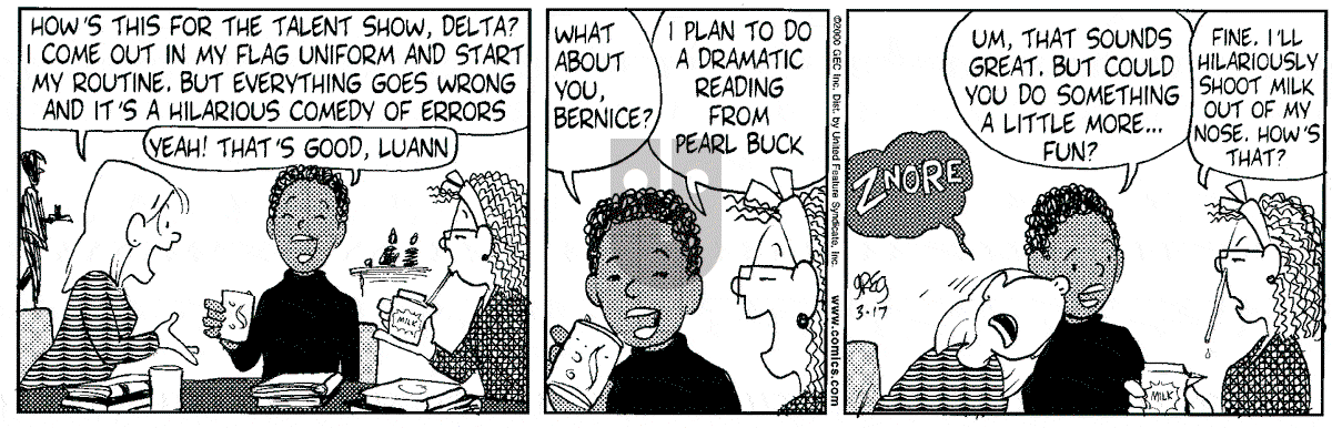 Luann - Friday March 17, 2000 Comic Strip