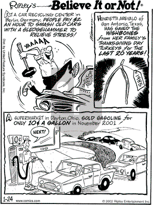Ripley's Believe It or Not on Thursday May 9, 2002 Comic Strip