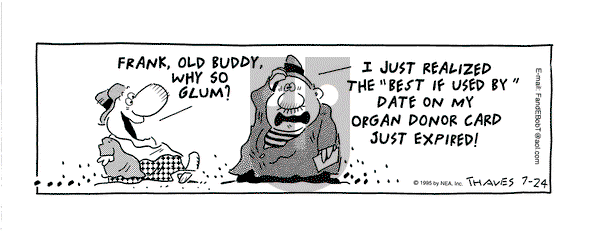 Frank and Ernest on Monday July 24, 1995 Comic Strip