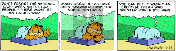 Garfield on Friday January 9, 1987 Comic Strip