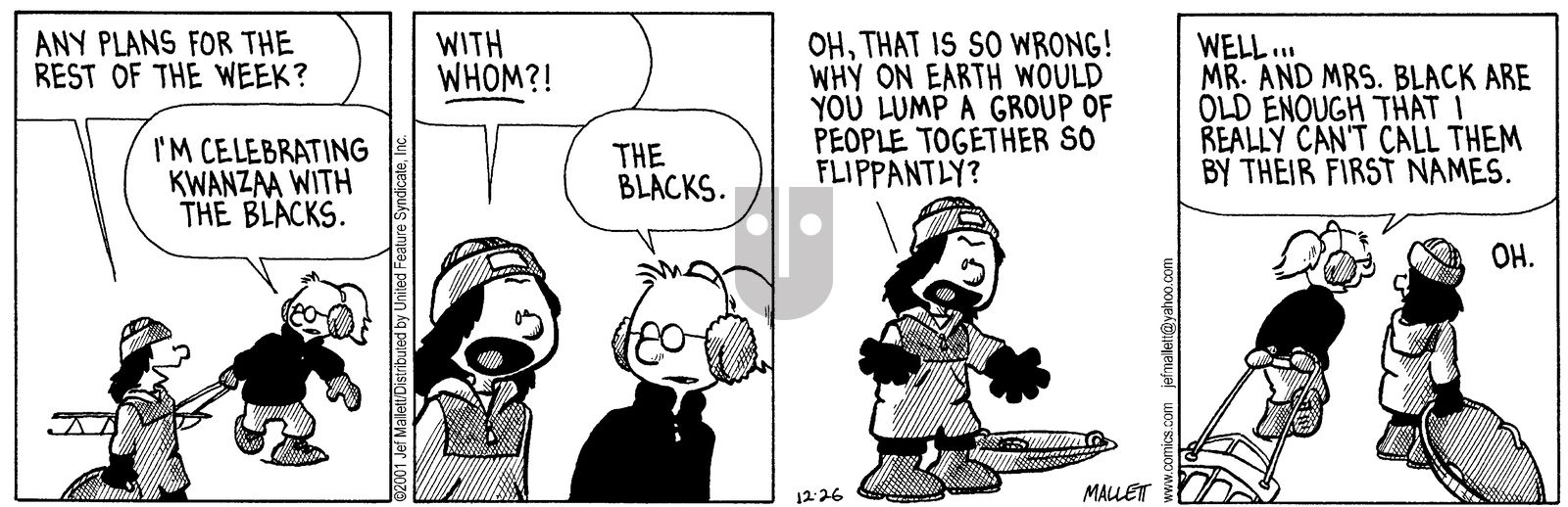 Frazz - Wednesday December 26, 2001 Comic Strip