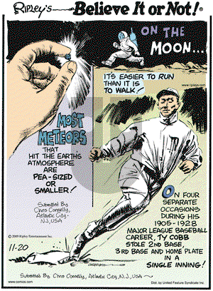 Ripley's Believe It or Not on Friday November 20, 2009 Comic Strip