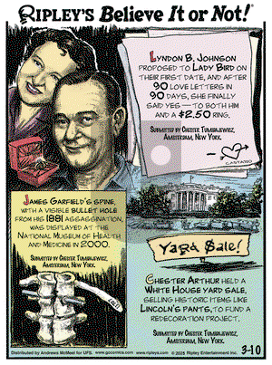 Ripley's Believe It or Not on Monday March 10, 2025 Comic Strip