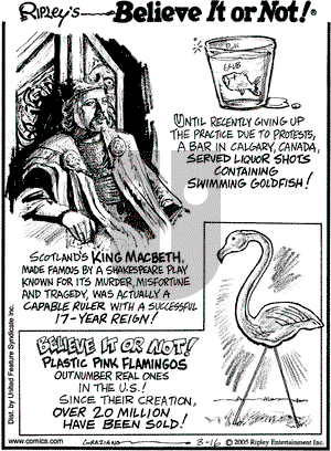 Ripley's Believe It or Not on Wednesday March 16, 2005 Comic Strip