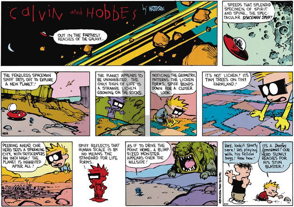 Calvin and Hobbes on Sunday October 7, 1990 Comic Strip