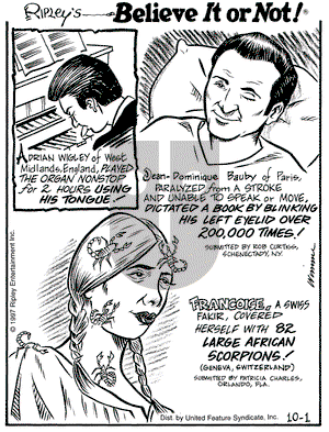 Ripley's Believe It or Not on Monday December 22, 1997 Comic Strip