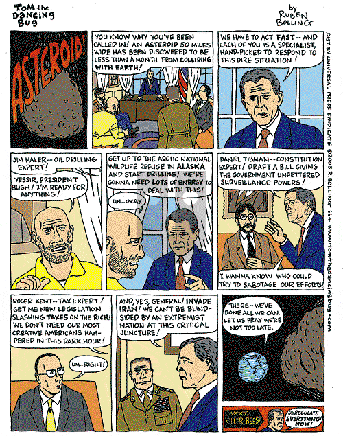 Tom the Dancing Bug on Saturday September 13, 2003 Comic Strip