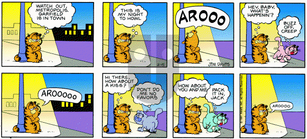 Garfield on Sunday February 15, 1981 Comic Strip