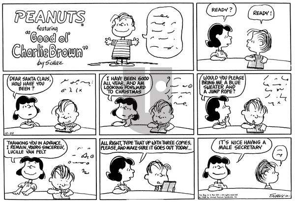 Peanuts on Saturday December 25, 1993 Comic Strip
