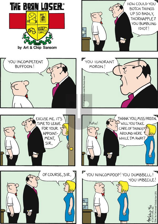 The Born Loser on Sunday August 10, 2014 Comic Strip