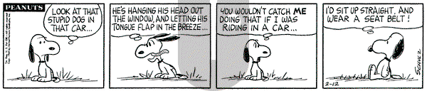 Peanuts on Wednesday February 12, 1964 Comic Strip