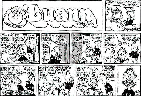 Luann on Sunday March 27, 1988 Comic Strip
