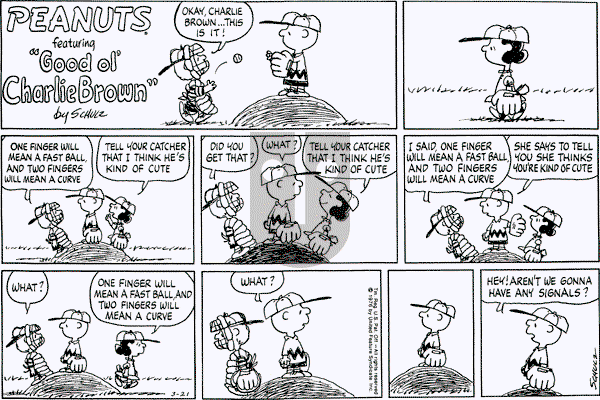 Peanuts - Sunday March 21, 1976 Comic Strip
