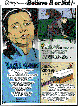 Ripley's Believe It or Not on Wednesday March 7, 2012 Comic Strip