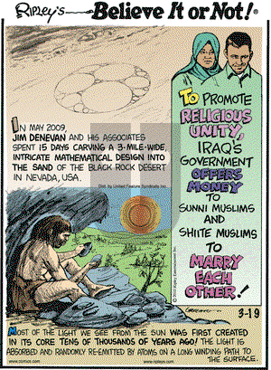 Ripley's Believe It or Not on Friday March 19, 2010 Comic Strip