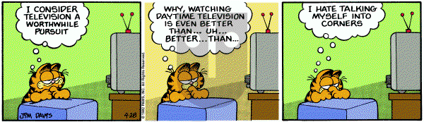 Garfield on Wednesday April 28, 1982 Comic Strip