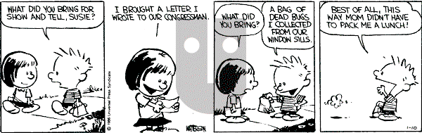 Calvin and Hobbes - Friday January 10, 1986 Comic Strip
