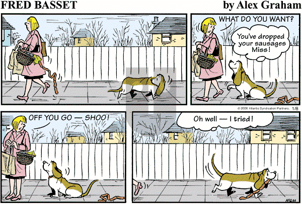 Fred Basset on Sunday January 8, 2006 Comic Strip