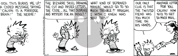 Calvin and Hobbes - Monday November 9, 1992 Comic Strip